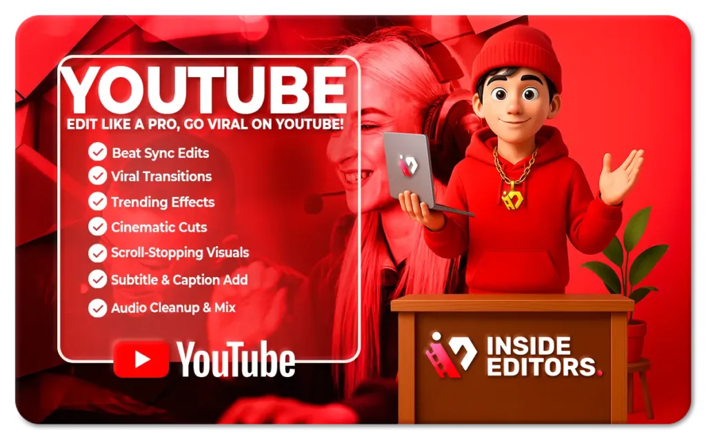 YouTube Video Editing Services by Inside Editors professional team