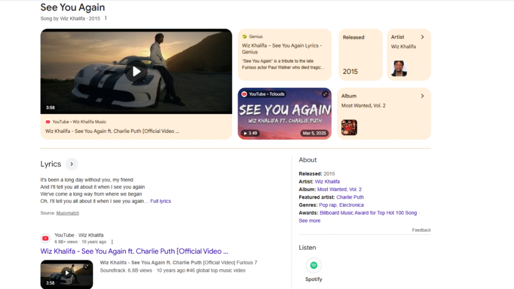 4. See You Again (More than 45 Million Likes)