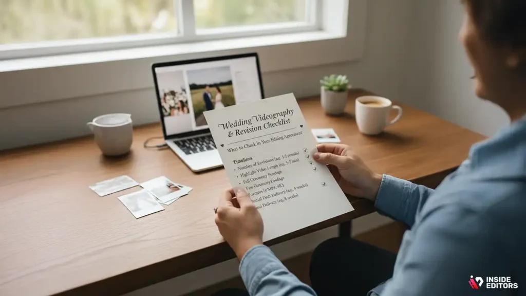 Wedding editing contract and revision checklist