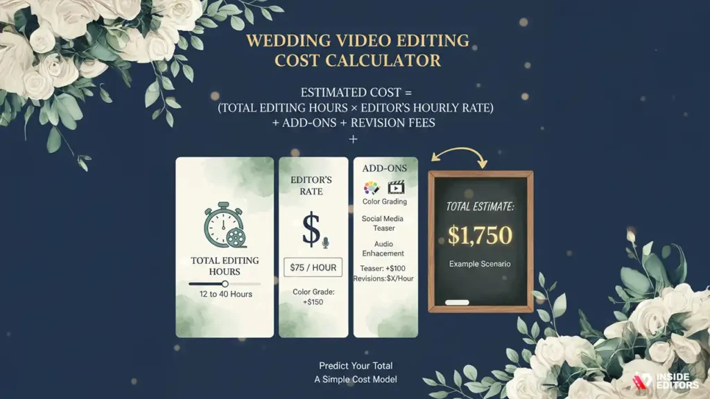 A simple wedding video editing cost calculator