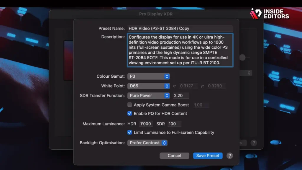 Color Space and HDR Support
