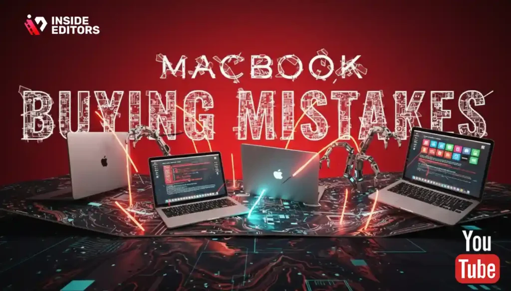 A YouTube creator realizing common mistakes when choosing the best Mac for YouTube video editing.