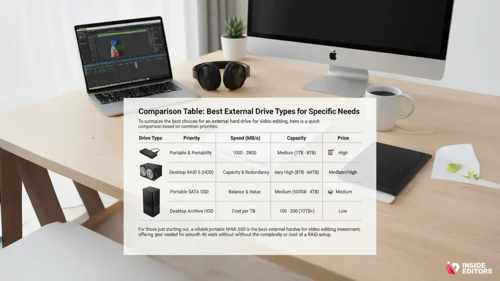 Drive Types Comparison for Editing Needs