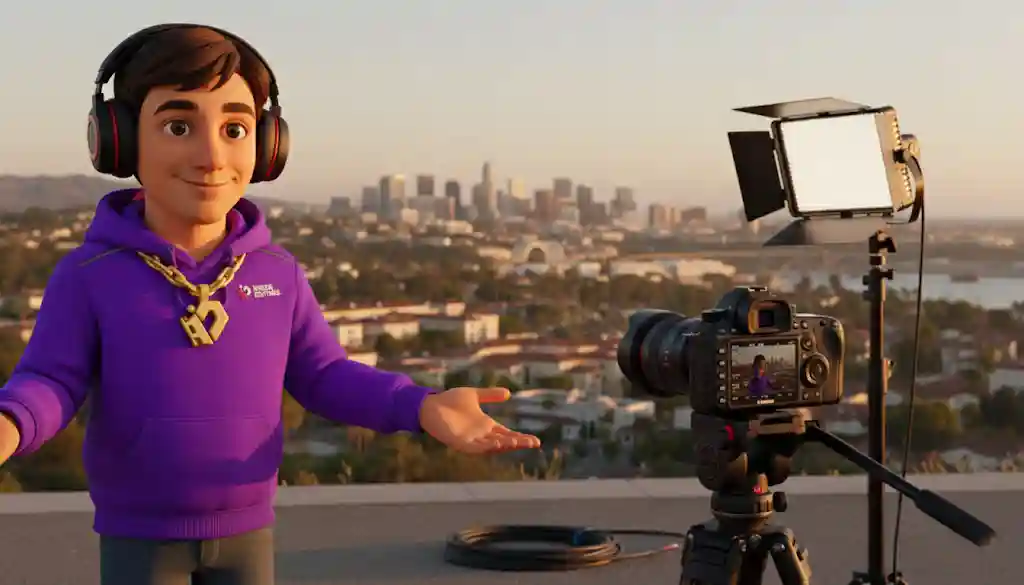 Professional studio setup with camera and lighting used by Videographers in Corona, CA