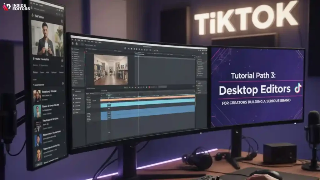 Video editor using desktop software for advanced TikTok video editing.