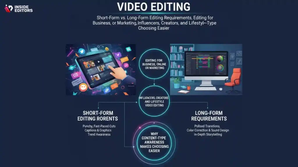 A marketer reviewing cheap video editing software for business content.