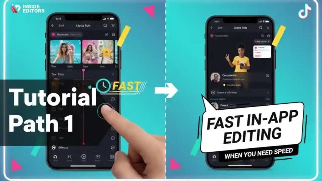 User making quick TikTok video editing adjustments in the app.