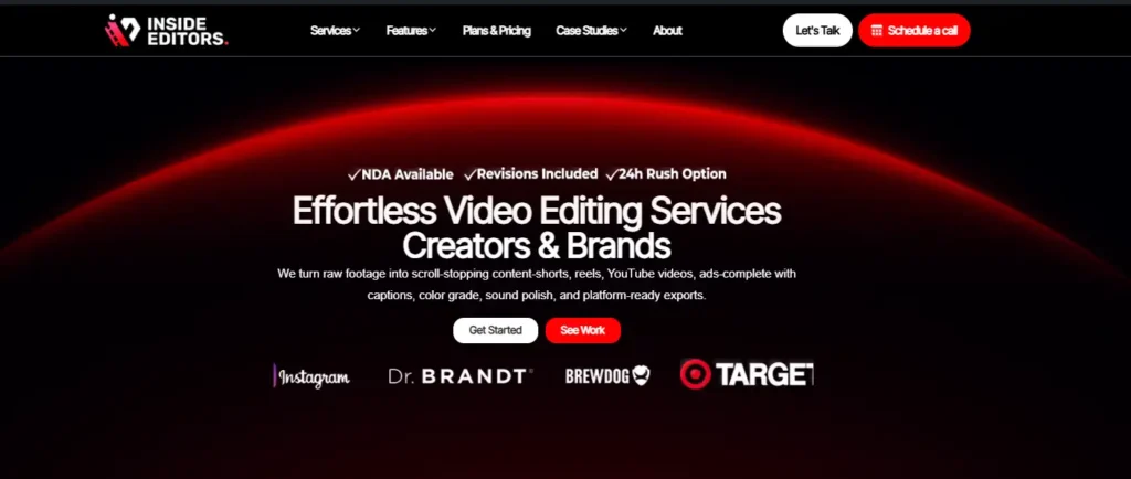 Inside Editors provides professional video editing services for content creators