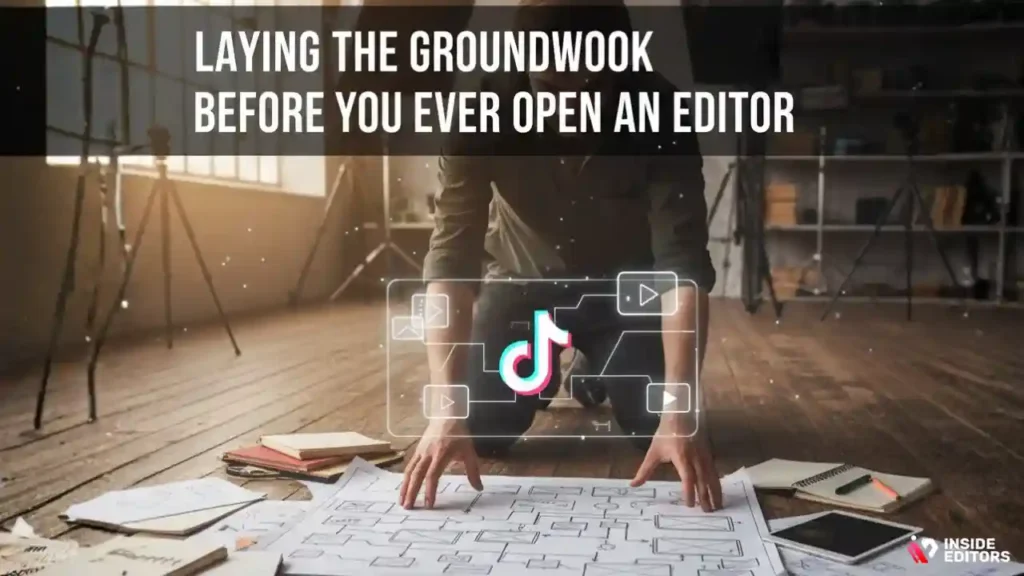 Creator planning TikTok video editing ideas on a notepad.