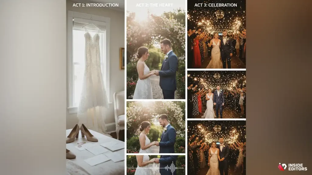 Matching music to wedding video stages