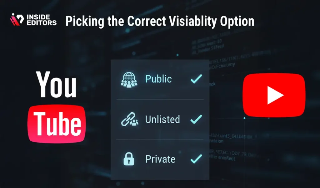 Choosing the correct visibility settings while learning how to upload a video to YouTube.