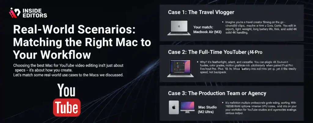 A YouTube creator testing different Macs to find the best Mac for YouTube video editing workflow.