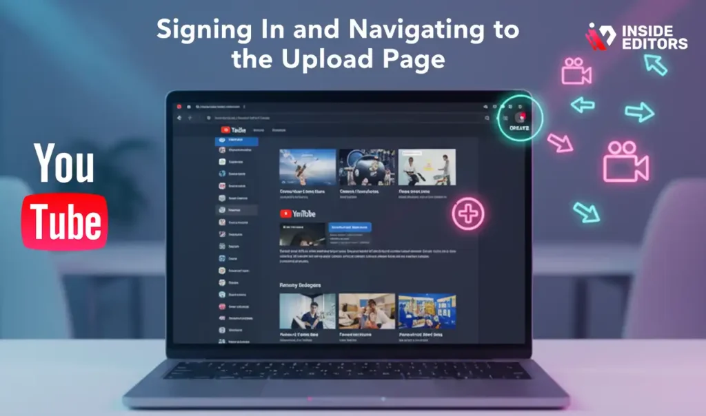 Signing in and navigating the dashboard as you learn how to upload a video to YouTube.