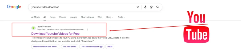 A user selecting a safe and trustworthy video download tool.