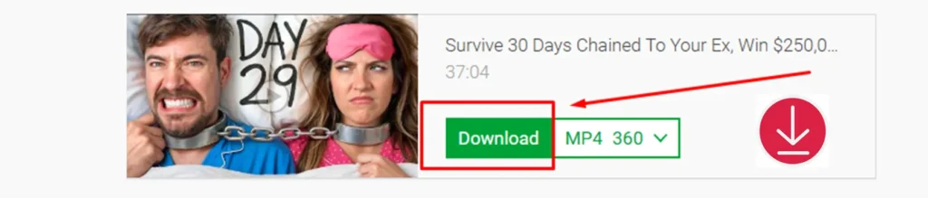 A user downloading a video file and saving it to their device.