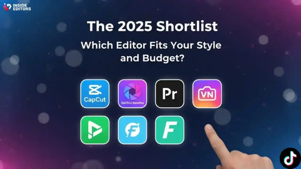 Side-by-side laptop screens comparing features and pricing of each TikTok video editor.