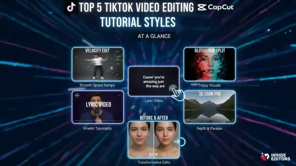 Overview of TikTok editing styles created with CapCut.