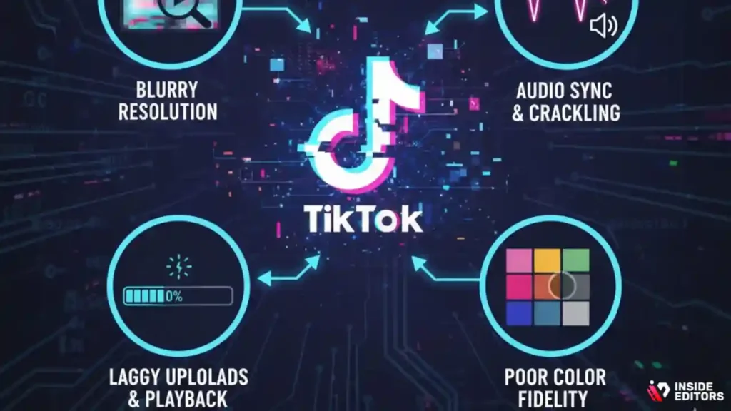Creator adjusting export and resolution settings in a TikTok video editor to solve quality issues.