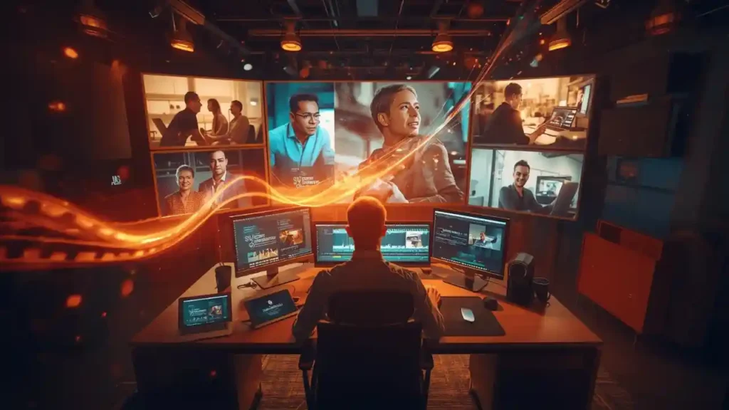 A creative editor transforming brand vision into visual impact during a corporate video editing service Durham project.