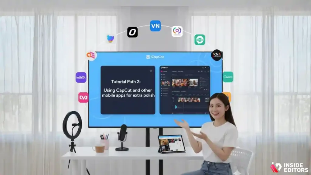 Creator enhancing a clip with TikTok video editing tools in CapCut.