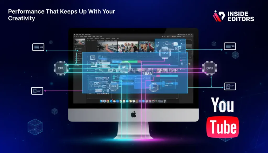A creator editing YouTube videos on the Best iMac for YouTube Video Editing in a clean studio setup.