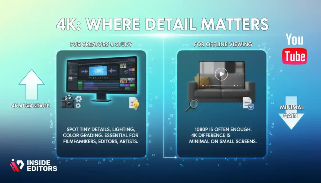 A creator examining when higher video resolution makes a real difference.
