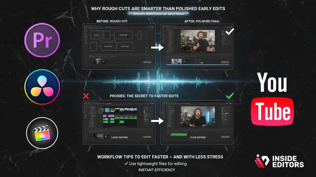 Organized editing setup illustrating how smarter processes improve video editing tips.