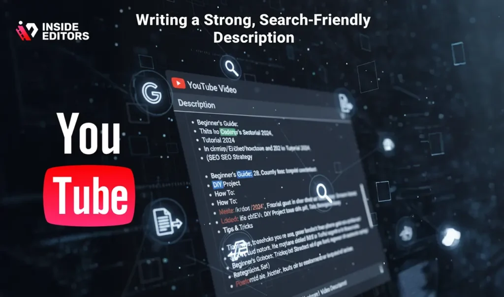 Writing a strong, search-friendly description while learning how to upload a video to YouTube.
