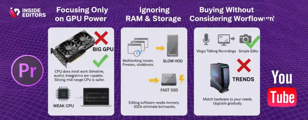 Avoiding common mistakes when choosing a budget editing computer for YouTube videos.