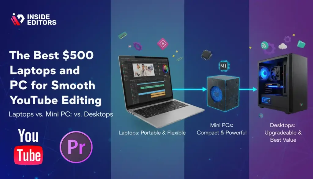 The best $500 laptops and PCs for smooth YouTube video editing.