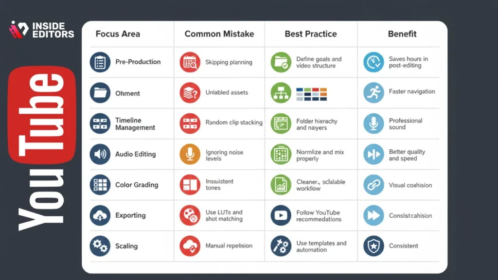 Professional creators sharing the best practices for YouTube video editing workflows.