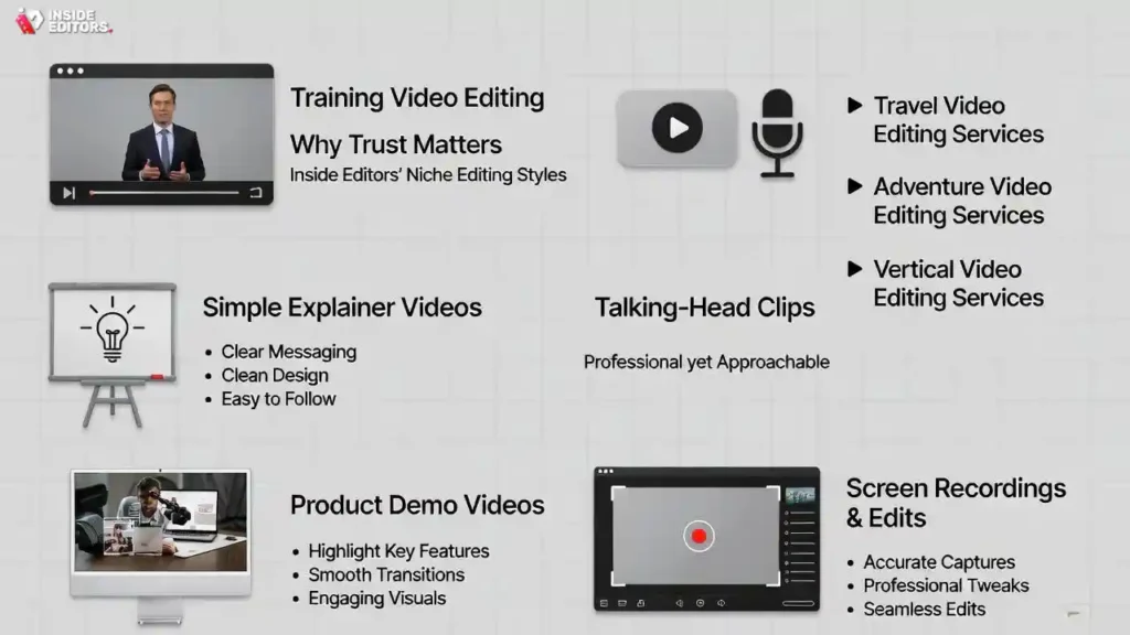 A professional-looking digital portfolio displayed on a tablet, showcasing diverse and high-quality corporate video projects, demonstrating effective building a portfolio.