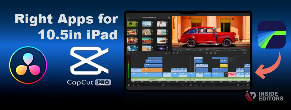 YouTuber comparing video editing apps on a 10.5in iPad Pro.