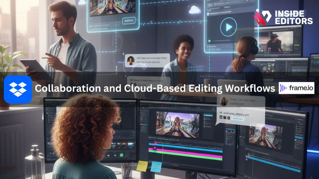 A team collaborating online to enhance the best practices for YouTube video editing workflows.