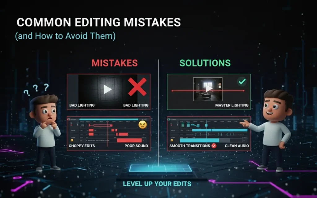 Common video editing mistakes and how to avoid them.