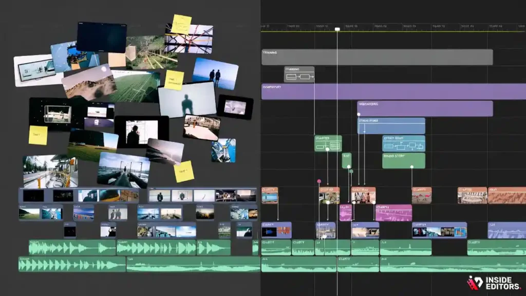 An editor transforming raw clips into a cohesive corporate video narrative.