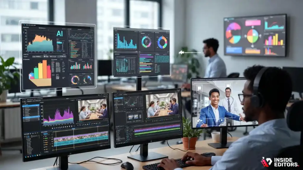 Creative professionals exploring new technologies shaping corporate video in 2026.