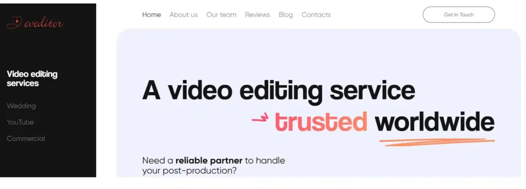 A wedding video editing company team delivering fast outsourced edits for videographers.