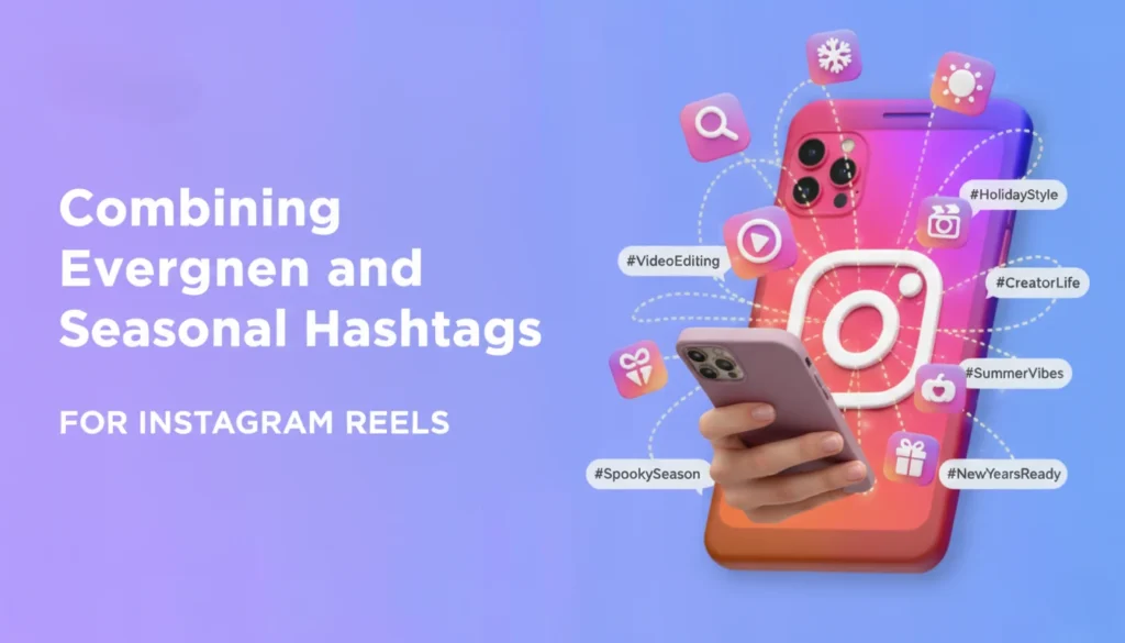 Social media manager combining evergreen and seasonal hashtags.