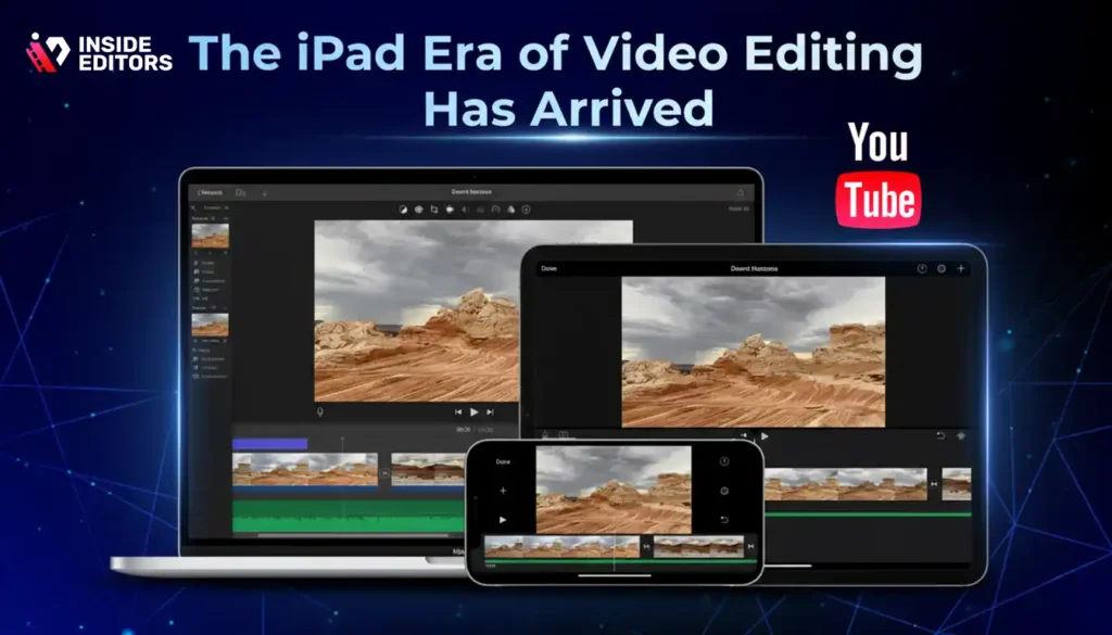 YouTube creator celebrating the rise of the iPad era in professional video editing.