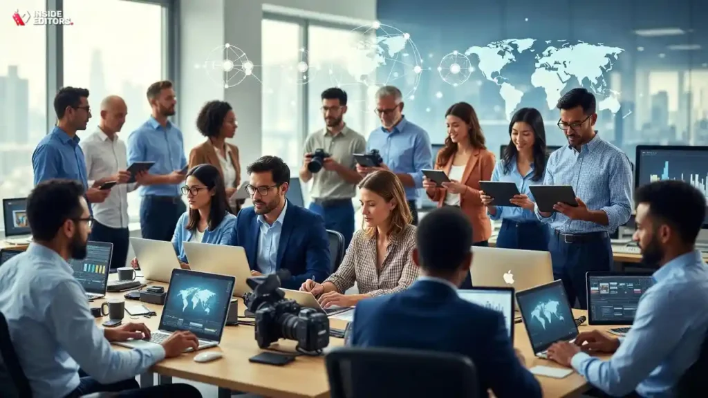 A visual representation of the increasing demand for corporate editors in 2025, showing career growth.