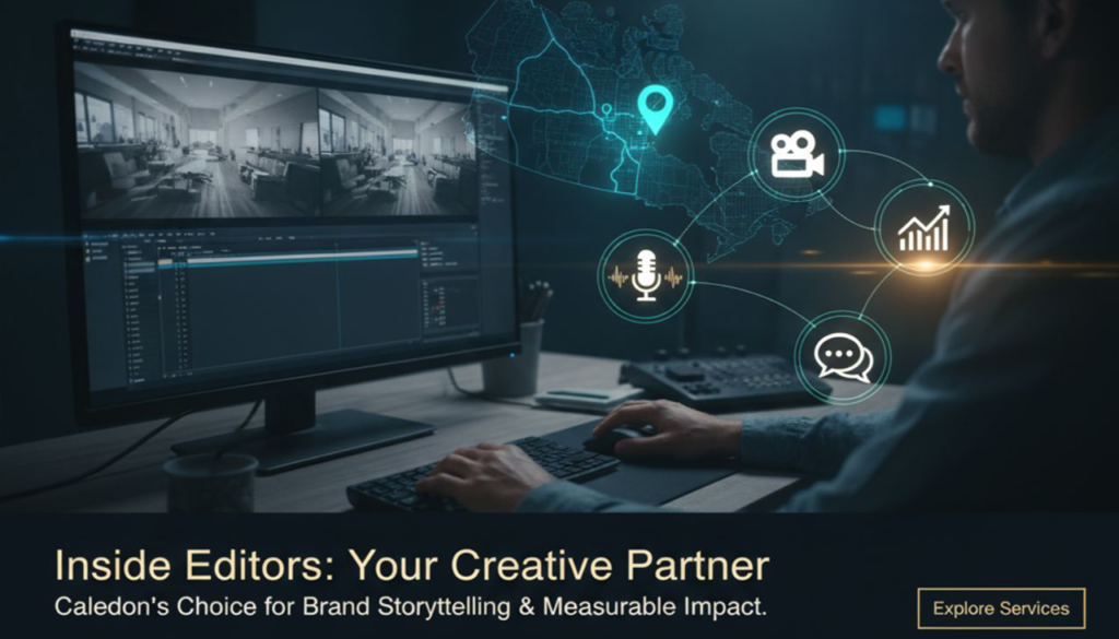 Inside Editors team delivering Caledon corporate video editing service.