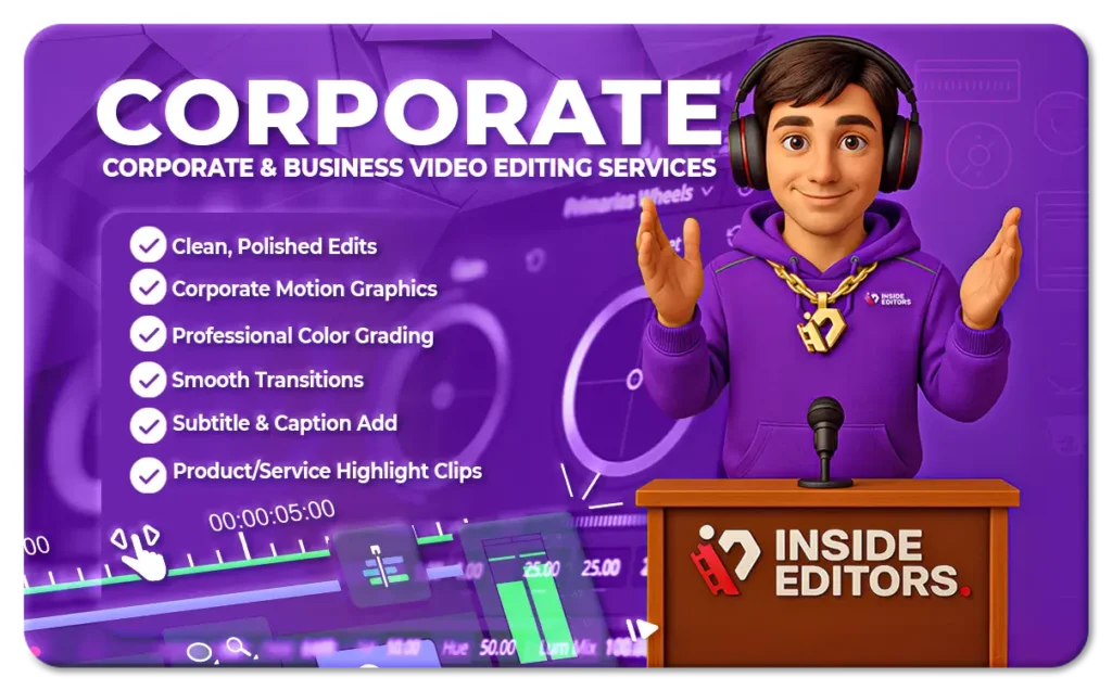Inside Editors team delivering top corporate video editing service in Hamilton.
