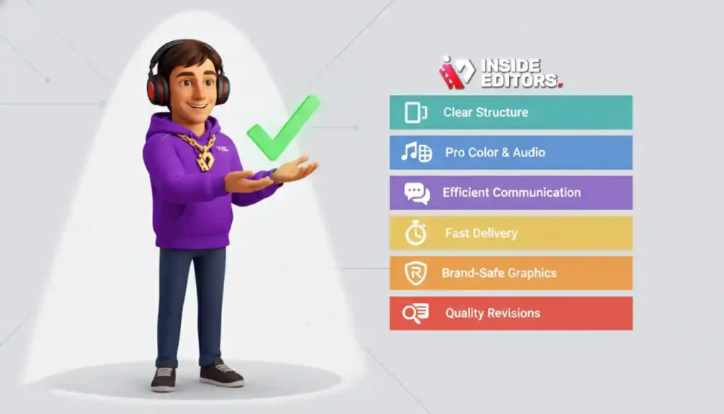 Corporate brands partnering with Inside Editors for high-quality video editing.