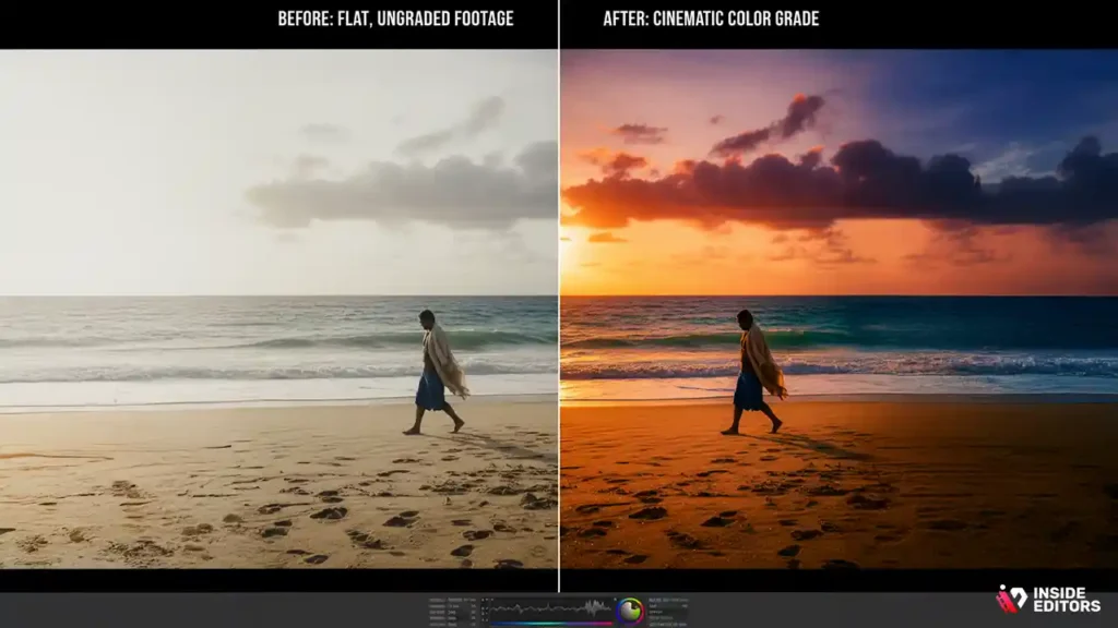 Creator adjusting color controls inside the best video editing app for ipad.