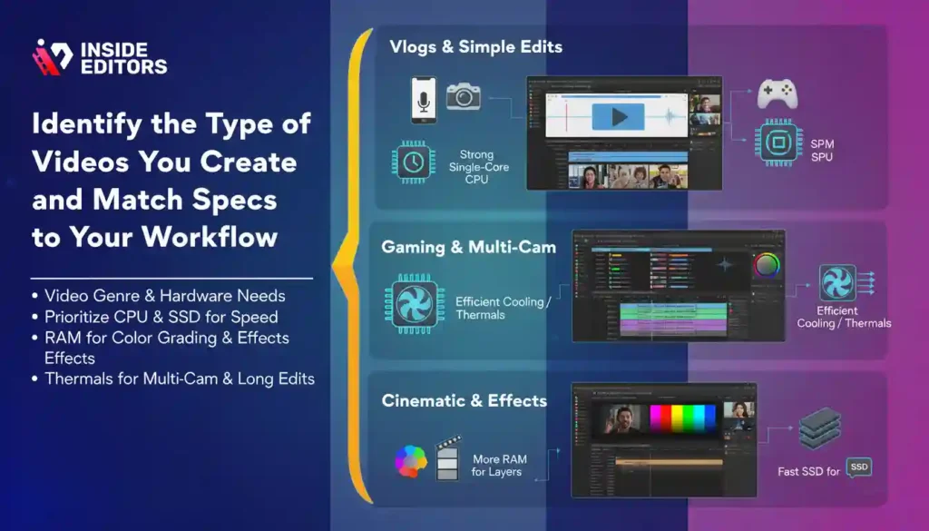 Identify the type of videos you create and match specs to your YouTube editing workflow.