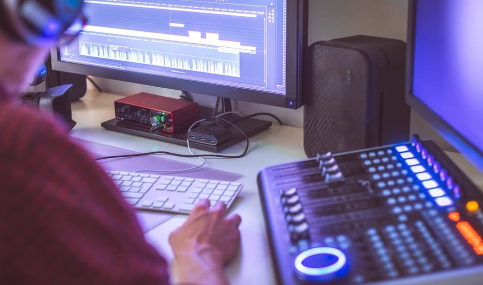 Editor using music and sound design to enhance wedding edits.