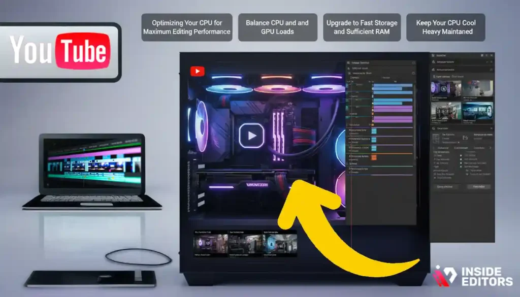 Optimizing system settings to get the best CPU performance for YouTube video editing.
