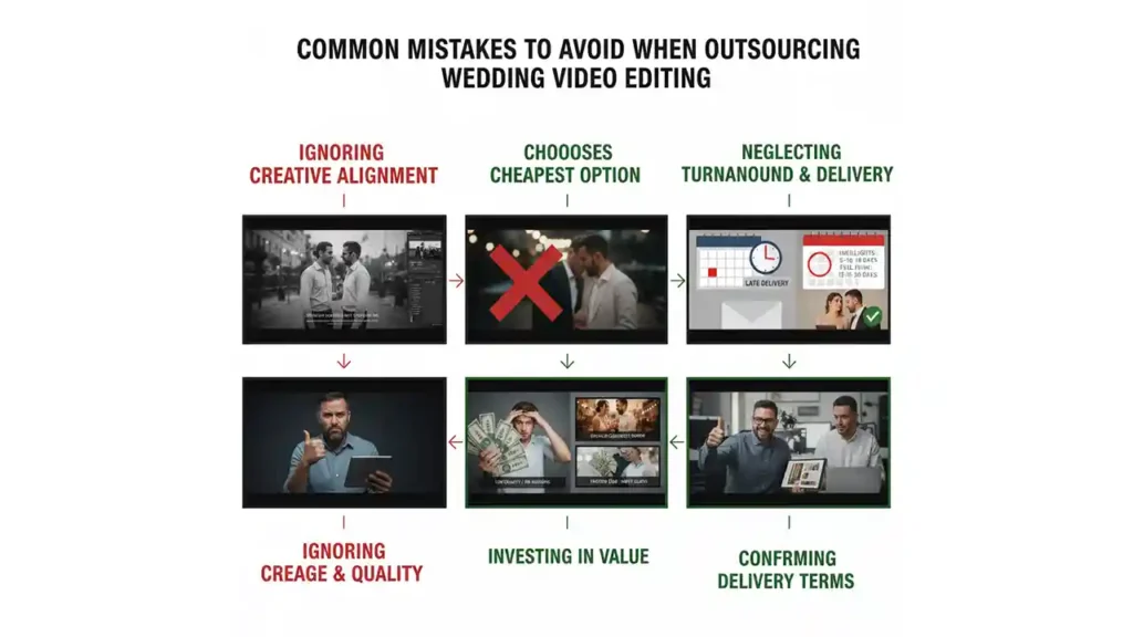 Wedding videographer frustrated with poor outsourcing results.