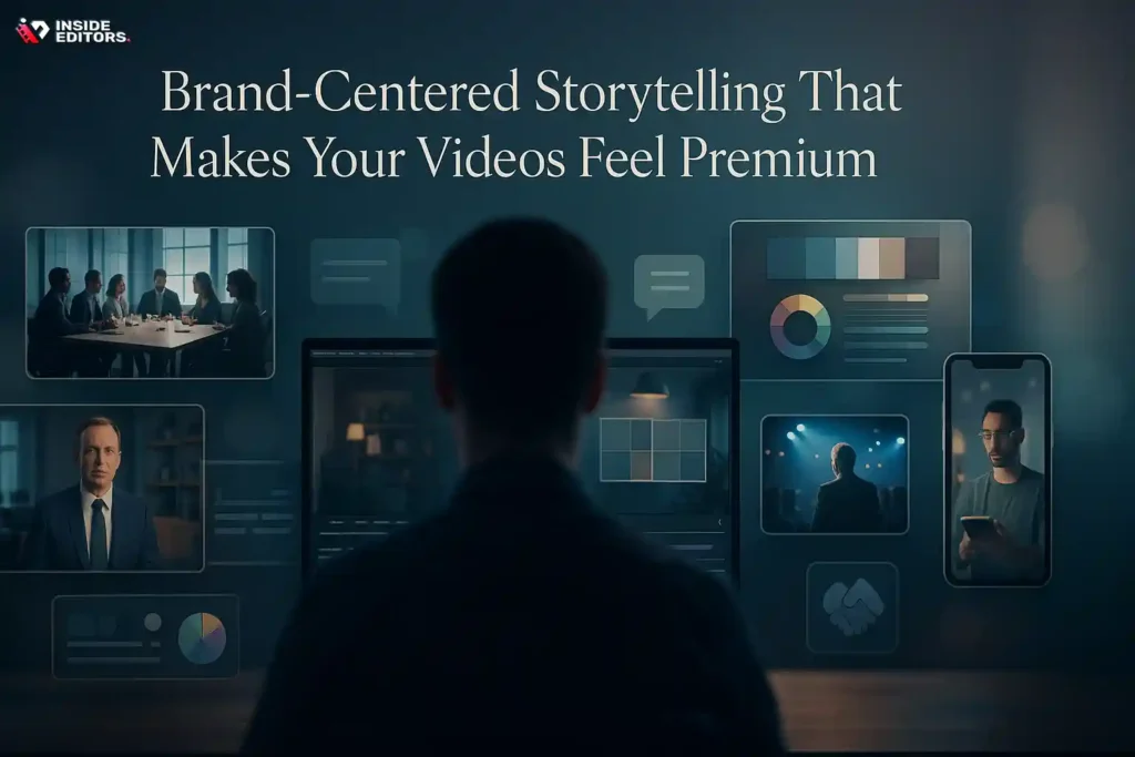 A creative editor crafting brand-centered storytelling to make corporate videos feel premium.